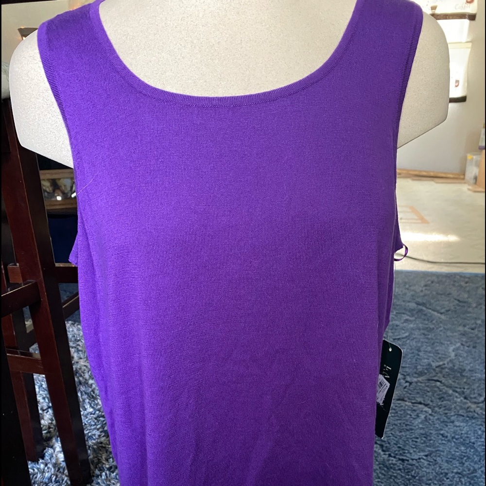 NWT Purple LAUREN sleeveless sweater size 1X